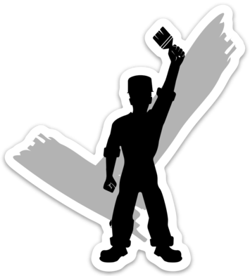 Paint Life Painter Dude Sticker - Florida (355x393), Png Download
