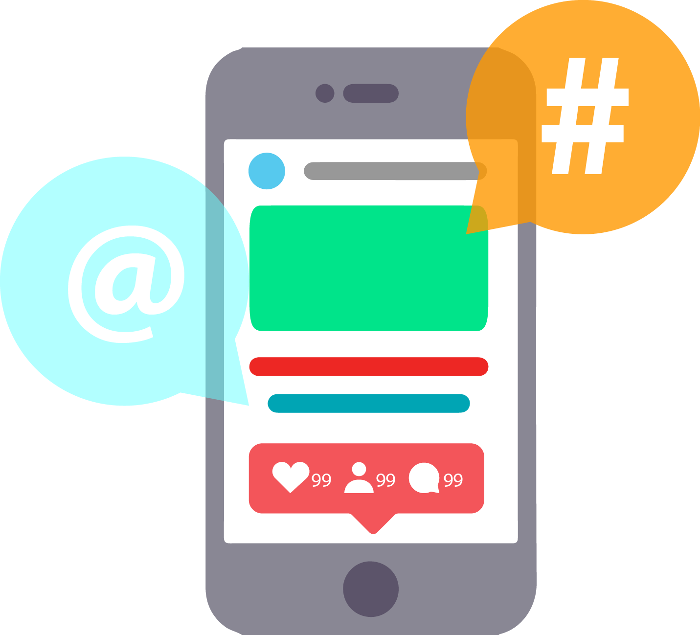 Social Media Management - Marketing (1431x1298), Png Download