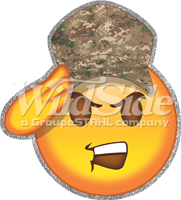 Camo Cap Emoji - Cartoon (675x675), Png Download