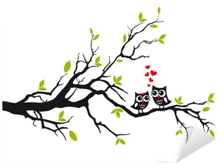 Cute Owls On Tree Shower Curtain (400x400), Png Download