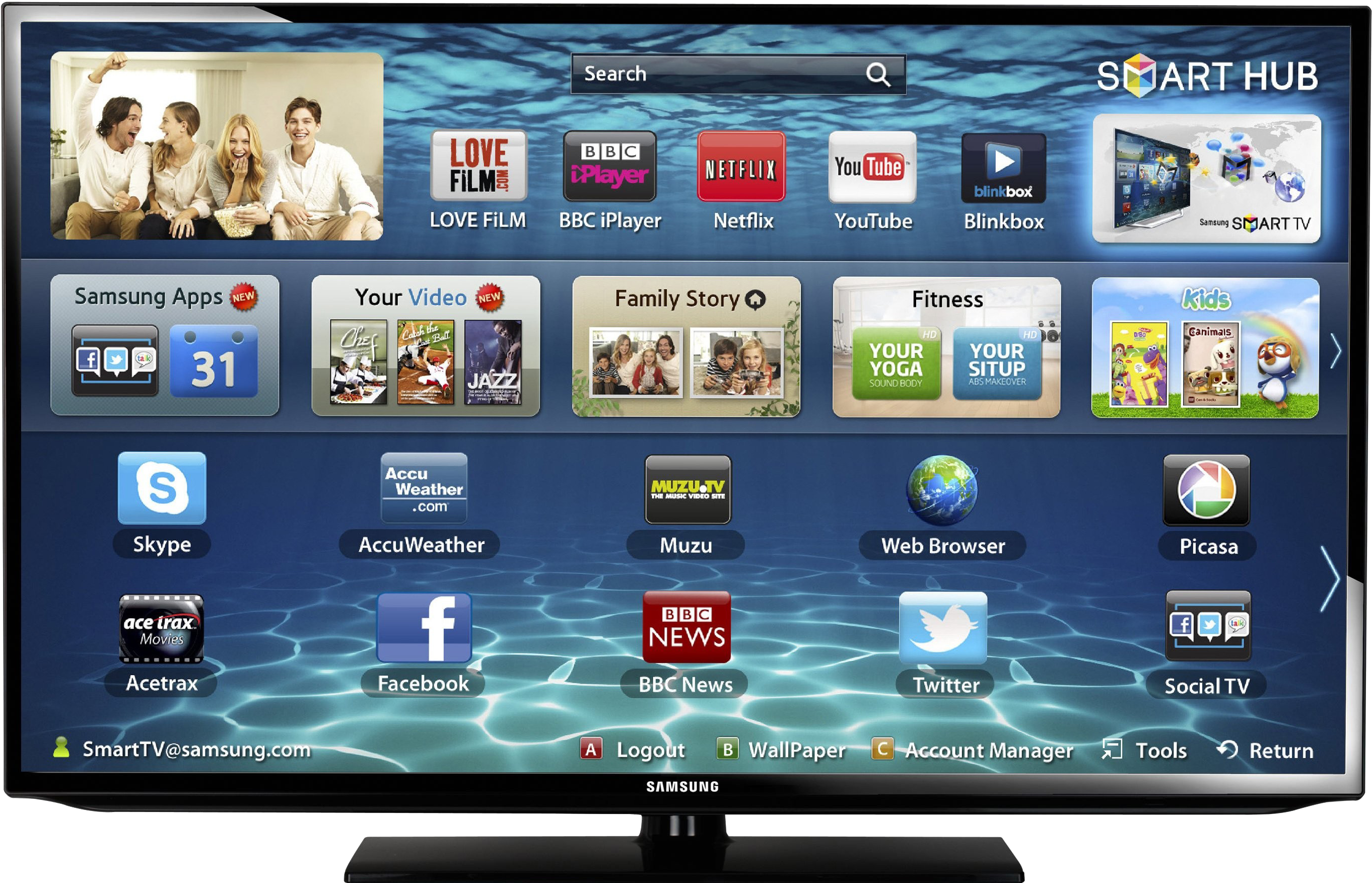 Smart Televisions - Samsung Smart Tv Series 1 (2895x1831), Png Download