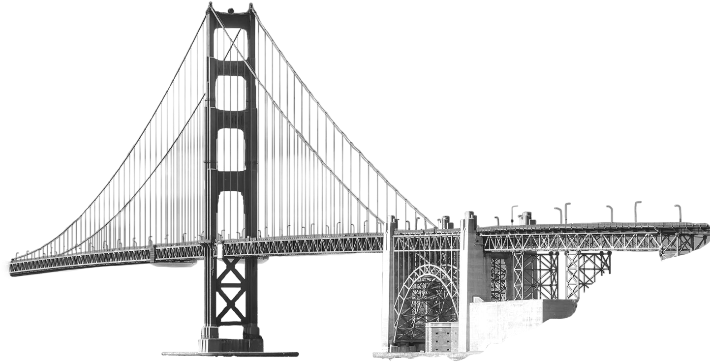 Leave - Golden Gate Bridge (2000x1000), Png Download