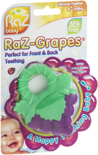 Razbaby Razzies Silicone Teether - Red E Green (600x600), Png Download