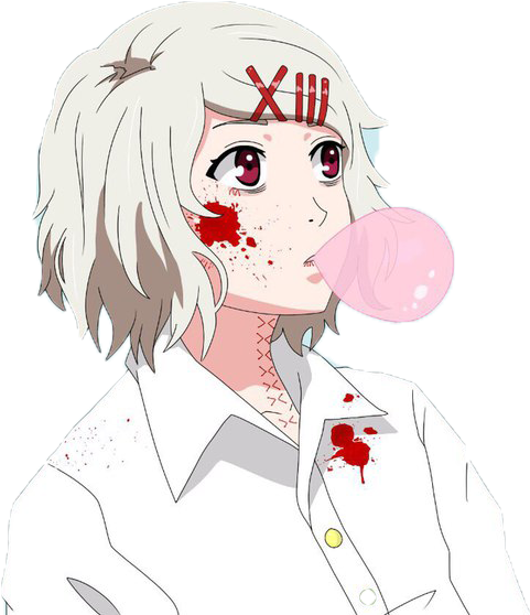 Anime Bubble Gum Blowing (531x604), Png Download