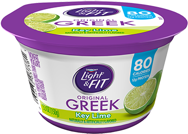 Light & Fit Greek Key Lime - Light & Fit Greek Yogurt, Vanilla - 5.3 Oz Cup (371x371), Png Download