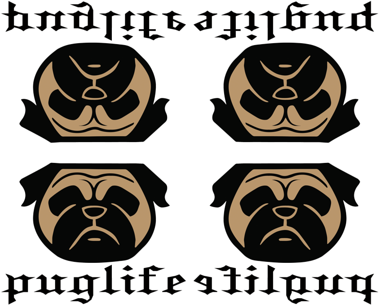 Thug Dog Life - Puglife Zipper Pouch, Sleeve, Pocket, Clutch, Bag, (800x634), Png Download