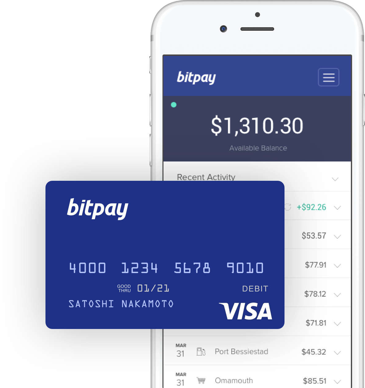 Manage Your Card On The Go - Bitpay (1188x1262), Png Download