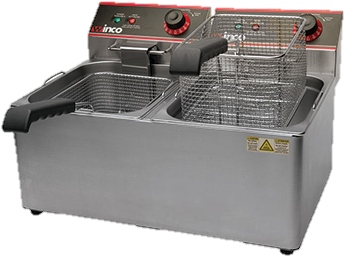 Winco Stainless Steel Double Well Electric Countertop - Electric Countertop Fryer (376x376), Png Download