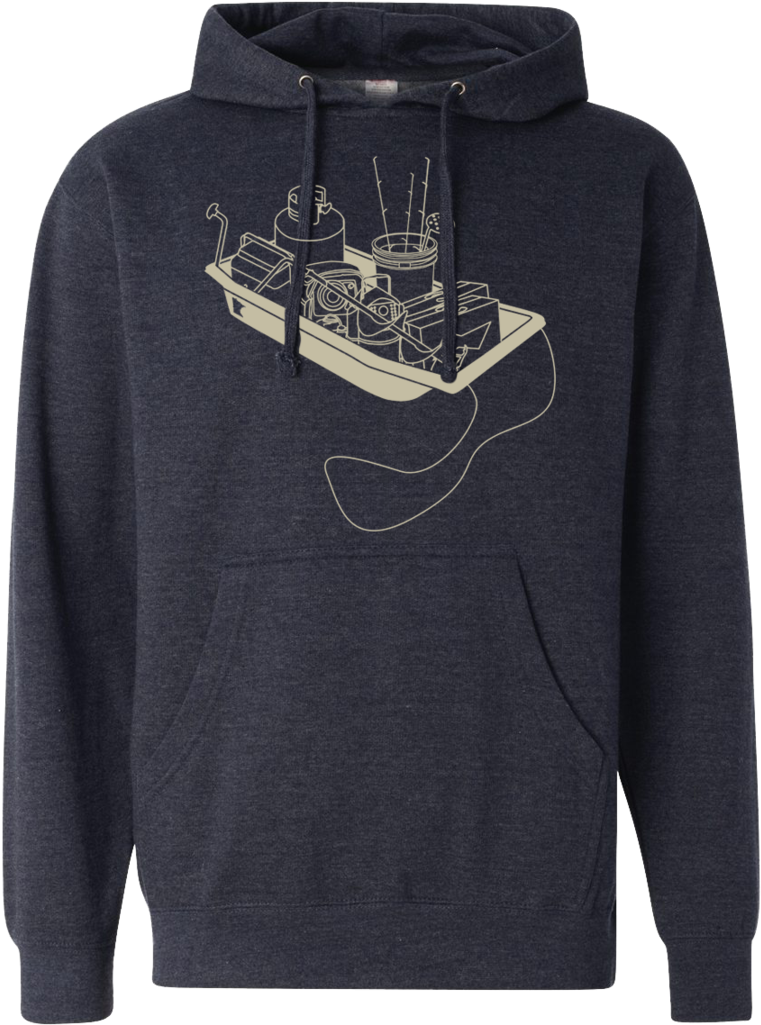 Ice Fishing Sled - Sweatshirt (819x1024), Png Download