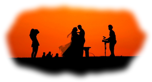 Bride And Groom Silhouettes - Wedding (500x296), Png Download