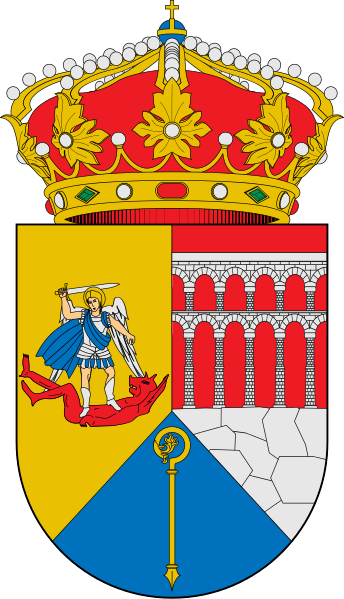 Escudo Con San Miguel Arcngel Abatiendo Al Demonio - Ayuntamiento De Villaescusa Escudo (344x599), Png Download