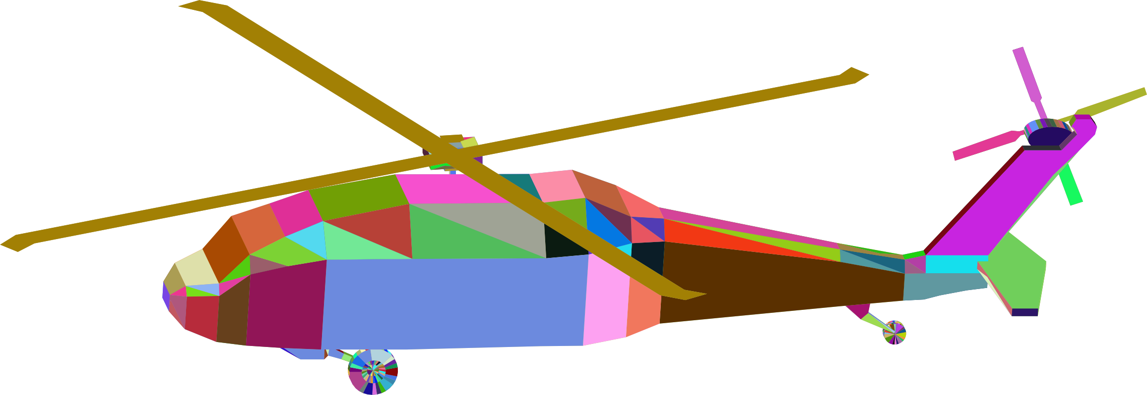This Free Icons Png Design Of 3d Low Poly Blackhawk (2312x798), Png Download