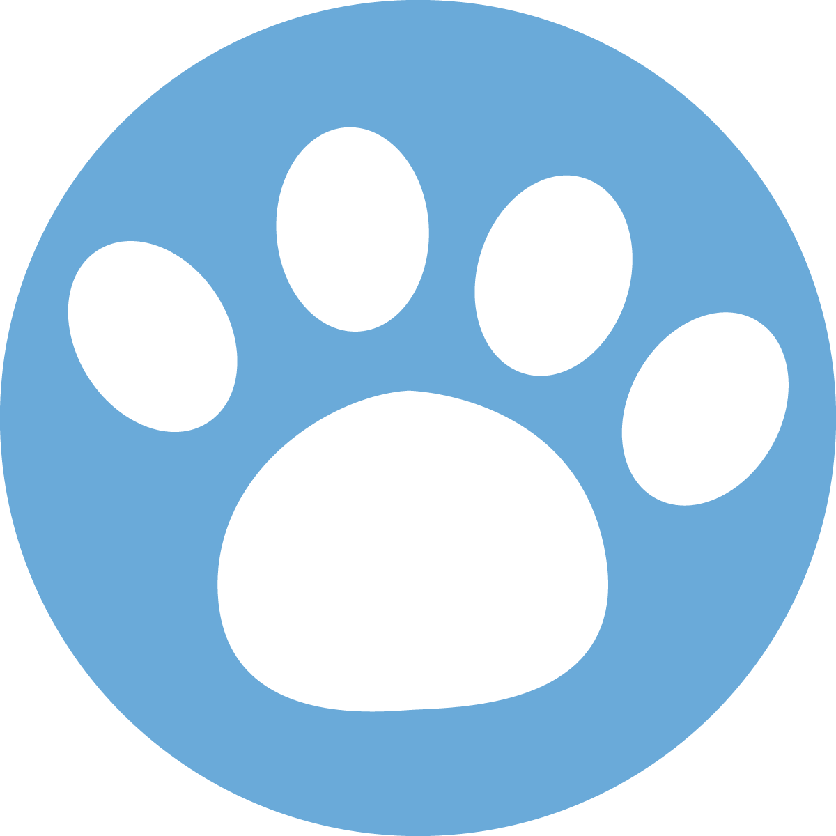 Blue Paw In Circle (1200x1200), Png Download