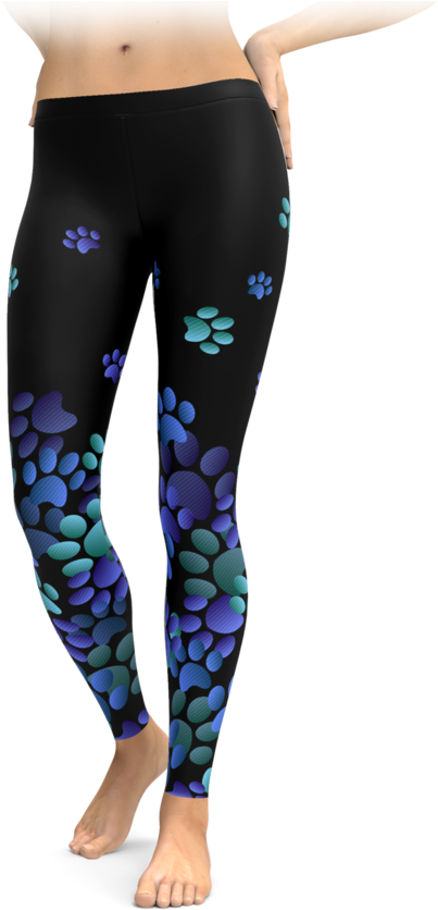 Blue Paw Print Leggings - Native Pride - It's All Indian Land (740x896), Png Download
