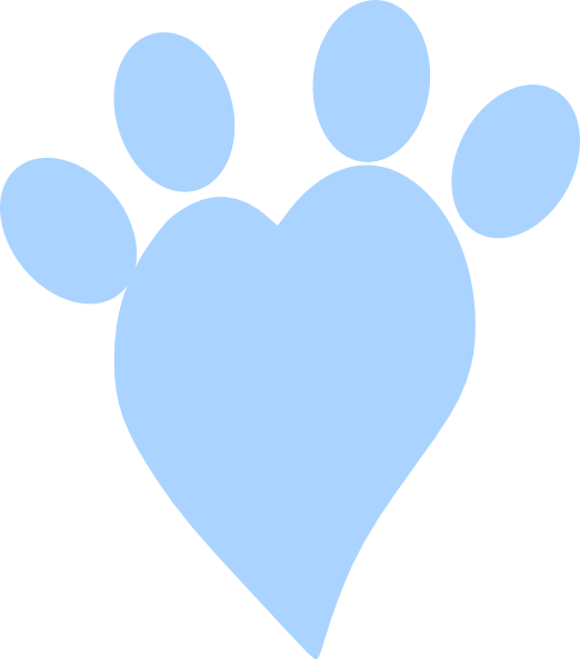 This Free Clipart Png Design Of Blue Heart Paw - Clip Art (522x593), Png Download