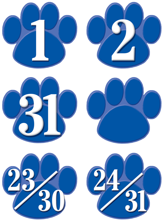 Tcr5233 Blue Paw Prints Calendar Days Image - Teacher Created Resources Blue Paw Prints Calendar (900x900), Png Download