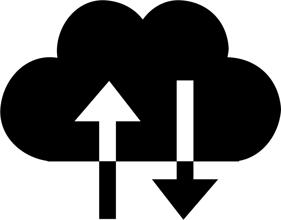 Cloud Exchange Symbol With Up And Down Arrows Couple - Cloud Up Down Icon (981x766), Png Download