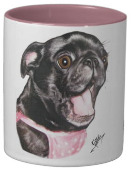Black Mug Pug - Pug (415x415), Png Download