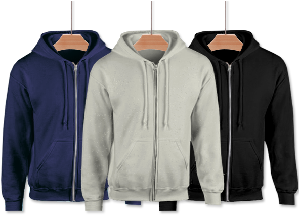 Tees - Gildan Personalised Zip Up Hoodies - Any Text - Unisex (591x436), Png Download
