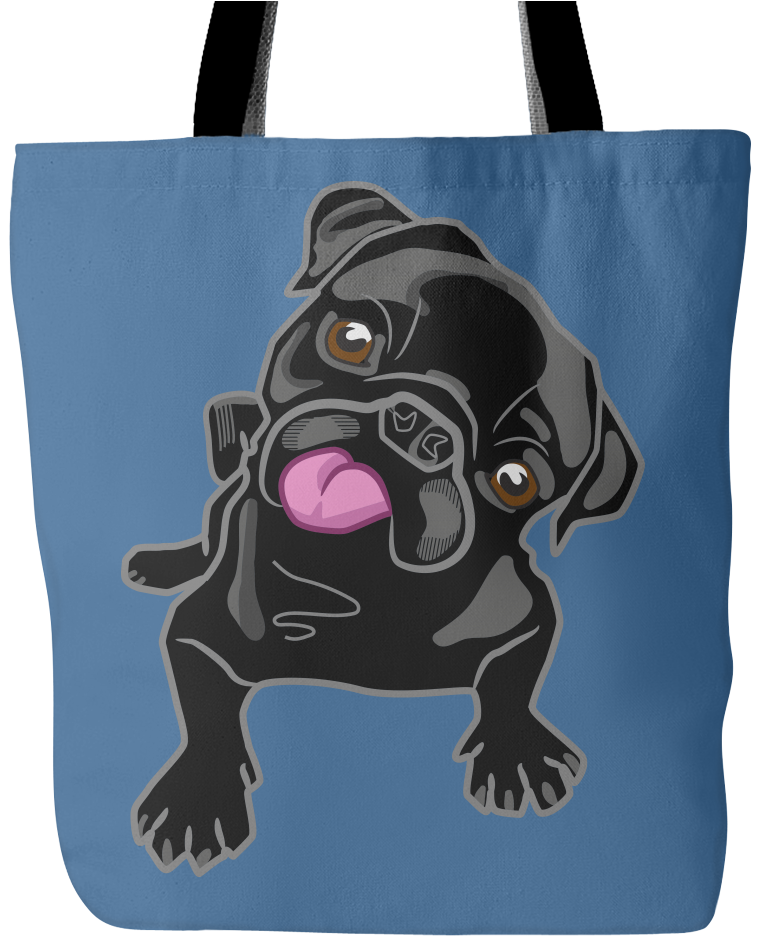 Black Pug Premium Tote Bag - Pug Puppy Authentic The Mountain Men's T-shirt L 1036976 (1024x1024), Png Download