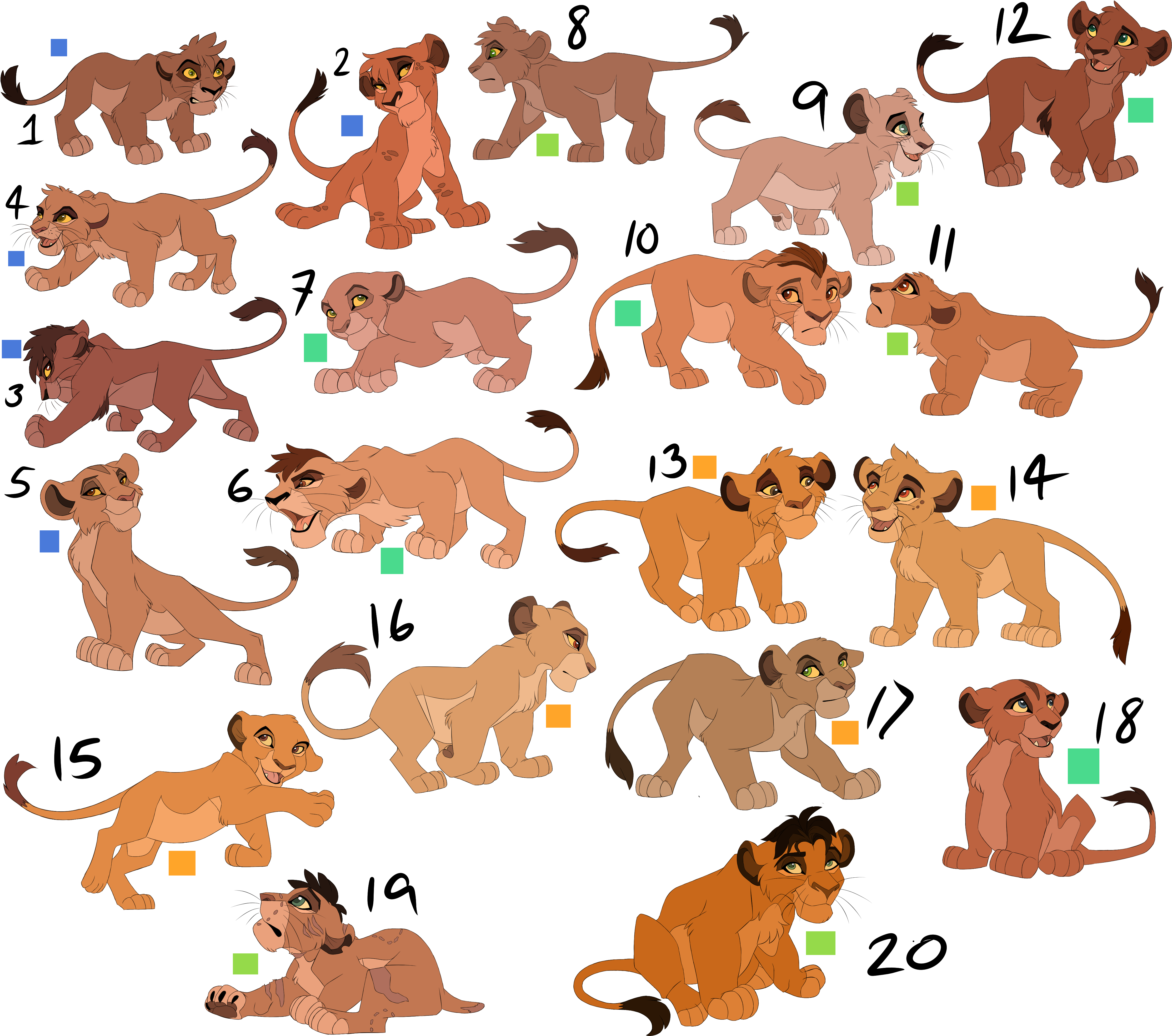 Big Lion King Cub Adopt Sheet Open - Lion King Cub Adopts (4500x4000), Png Download