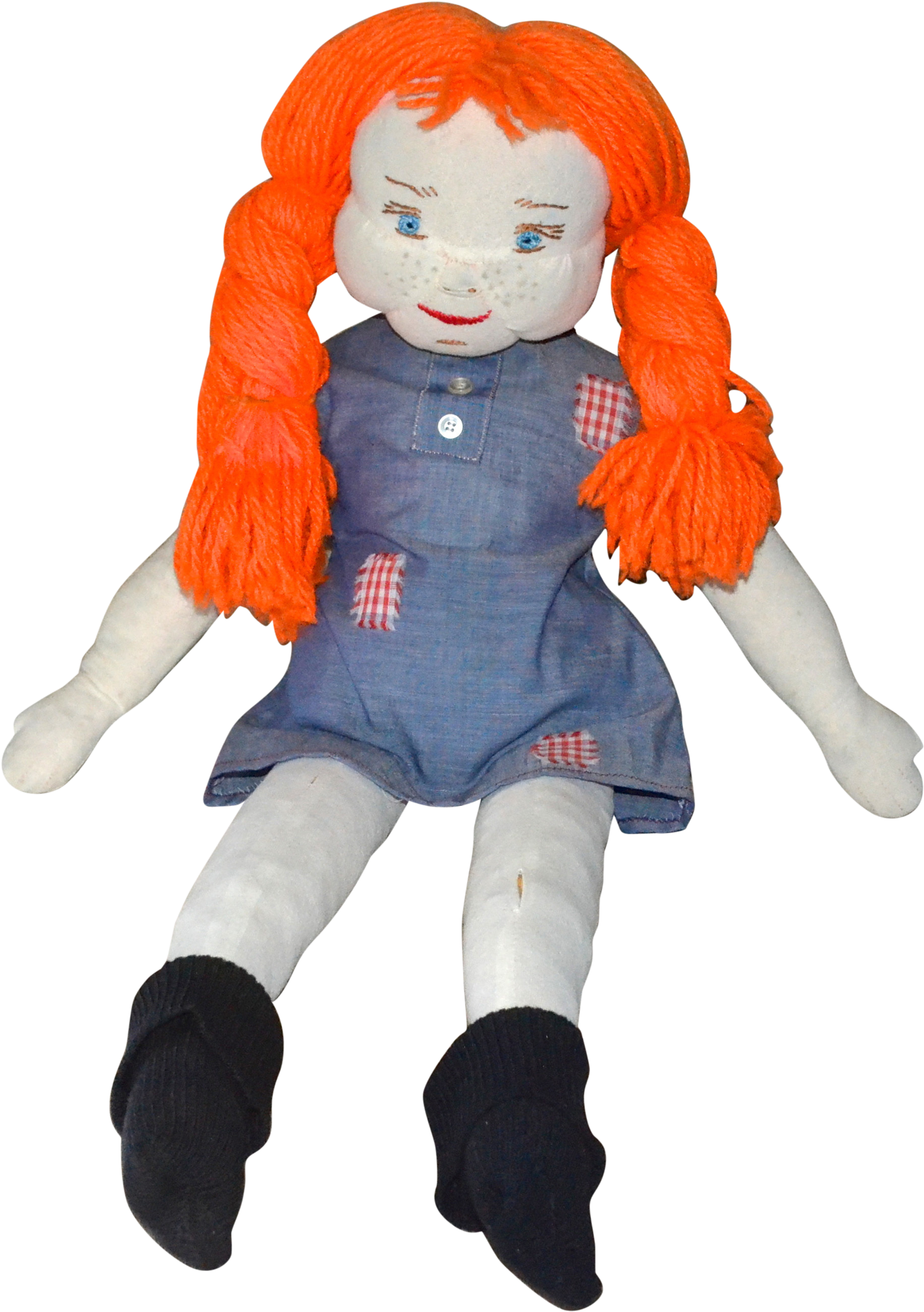 Handcrafted Pippi Longstocking Rag Doll W/ Flaming - Ragdoll With Transparent Background (2048x2048), Png Download