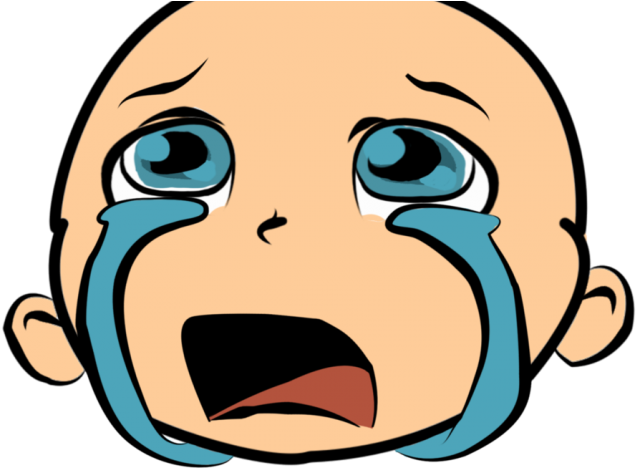 Crying Clipart Hurt Girl - Crying Baby Face Cartoon (640x480), Png Download