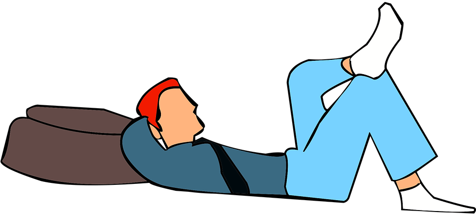Reclining Man Showing Underperformance At Work (960x480), Png Download