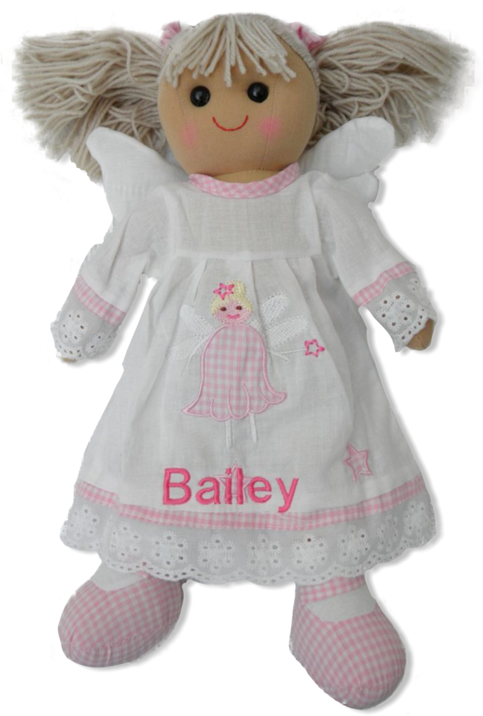 Angel Rag Doll 40cm Personalised With A Name - Doll (685x1024), Png Download
