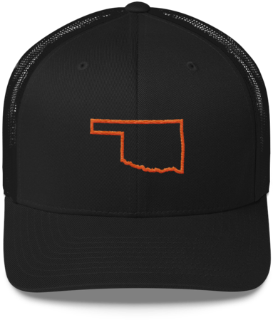 Orange Oklahoma Outline Trucker Cap - Trucker Hat (480x480), Png Download
