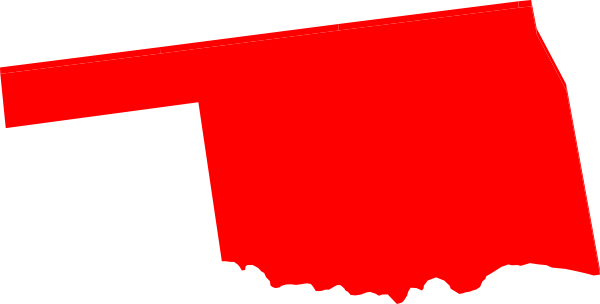 Oklahoma - Red - Oklahoma Clipart Red (600x304), Png Download