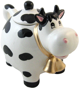 Cute Cow Teapot 8"l Only 2 Left Was $8 - Figurine (500x406), Png Download