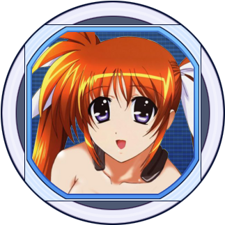 Nanoha Fate Picks Me And Places Me Between Her Breasts - Happy Face (384x384), Png Download
