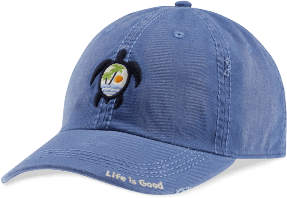 Sea Turtle Scene Sunwashed Chill Cap - Baseball Cap (570x570), Png Download