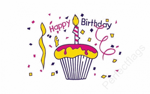 Happy Birthday Cake Flag - Happy Birthday Cake (500x500), Png Download