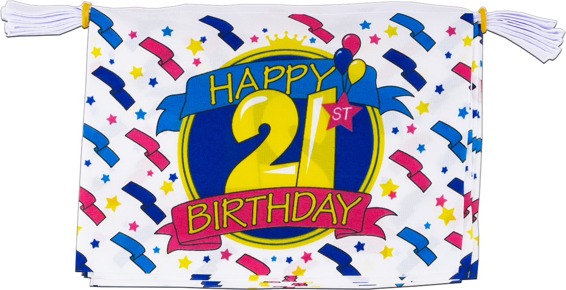 Mini Flag Bunting Hy Birthday 21st 3 M Royal Flags - Happy 30th Birthday (1500x1000), Png Download