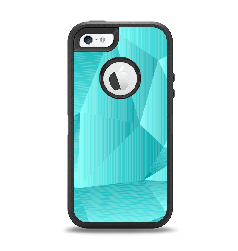 The Blue Geometric Pattern Apple Iphone 5-5s Otterbox - Otterbox Defender Apple Iphone Se Case Anchor On Chevron (798x843), Png Download