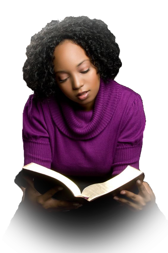 Woman Reading Bible - Reading The Bible Png (565x848), Png Download