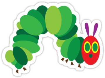The Very Hungry Caterpillar By Amy Huxtable - Sticker (375x360), Png Download