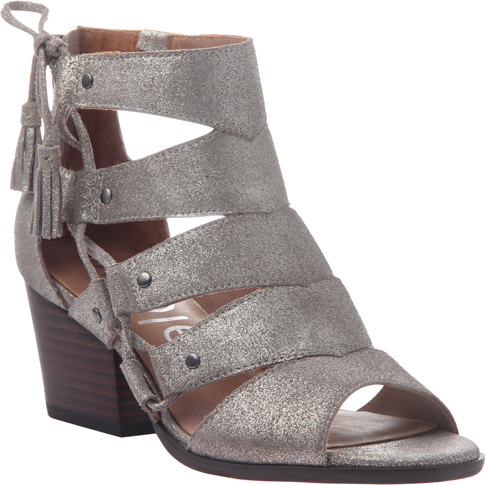 Tatiana In Grey Silver Heeled Sandals - Newthis Women's Nicole Tatiana Ghillie Sandal Shoes, (1782x1782), Png Download