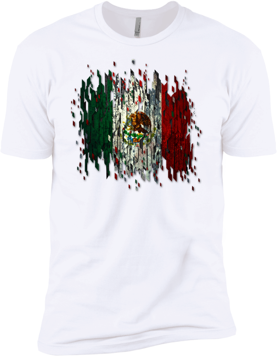 Next Level Premium Short Sleeve T Shirt Mexican - 100anb - (flag-g-1-22-p) - Distressed Digitally - Uk (1155x1155), Png Download