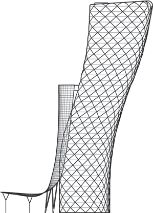 Capital Gate Tower Outline - British Museum (380x415), Png Download