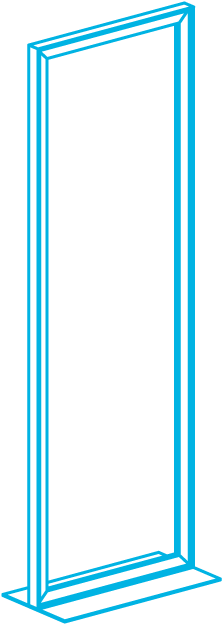 Double Sided Fabric Frame - Electric Blue (330x625), Png Download