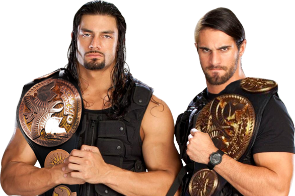 Roman Reigns & Seth Rollins <3 - Roman Reigns Tag Team Champion (586x390), Png Download