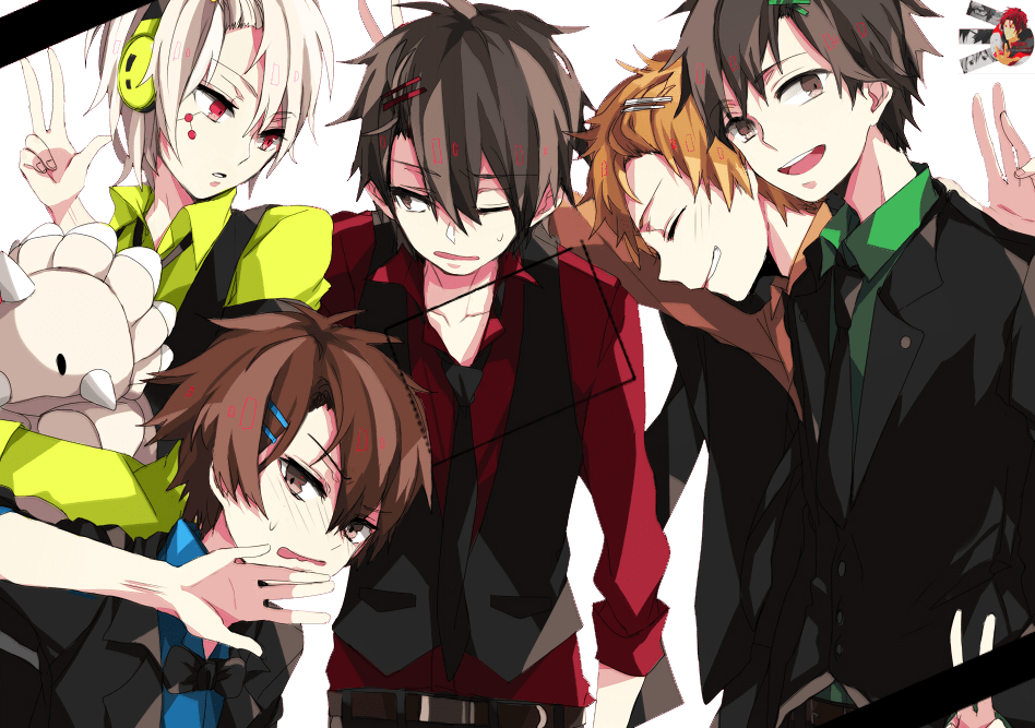Random Stuff - Anime With Many Guys (948x667), Png Download
