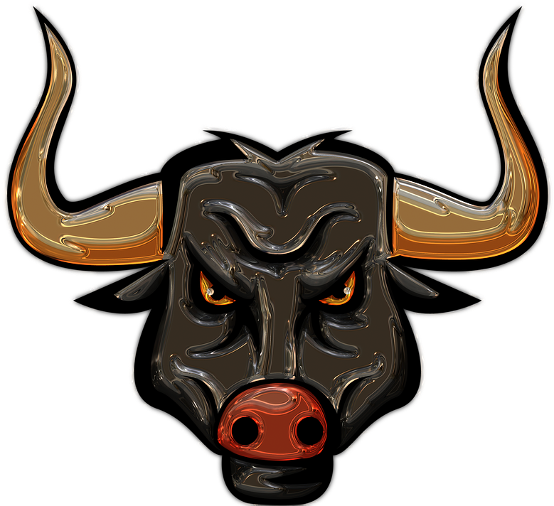 Bull, Longhorn, Metallizer, Art, Glass, Factory - Metallic Bull Round Ornament (798x720), Png Download