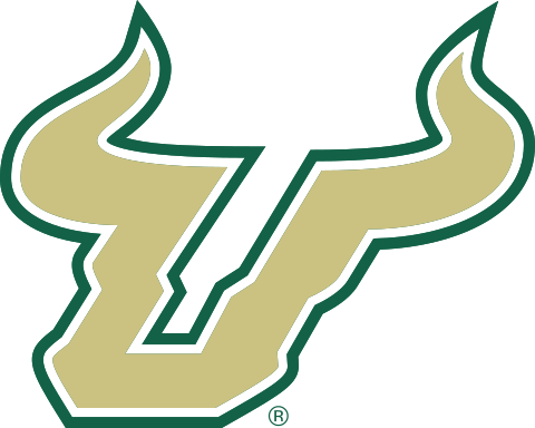 Bull Horns Gold Green Outline - South Florida University Logo (480x384), Png Download