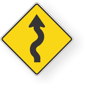 Left & Right Winding Road Signs - Pee My Pants Emoji (491x491), Png Download