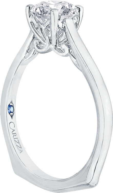 Scroll Design Semi Mount - Engagement Ring (1000x1000), Png Download