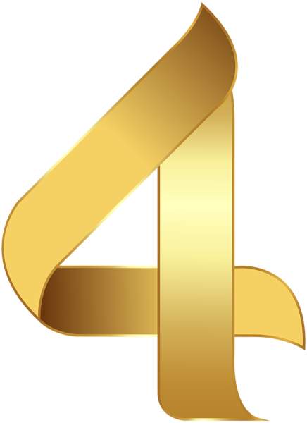 Pin By Галина Стойчева On За Да Не Забравяме - 4 Golden Number Png (436x600), Png Download